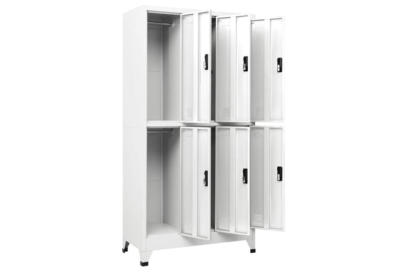 Oppbevaringsskap hvit 90x45x180 cm stål - Hvit - Oppbevaring - Skap - Oppbevaringsskap - Omkledningsskap