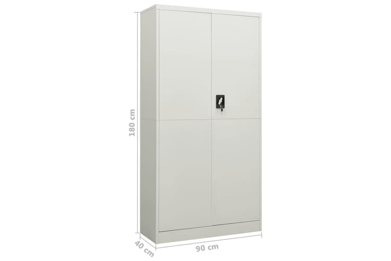 Oppbevaringsskap lysegrå 90x40x180 cm stål - Grå - Oppbevaring - Skap - Oppbevaringsskap - Omkledningsskap