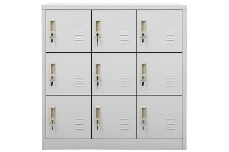 Oppbevaringsskap lysegrå 90x45x92,5 cm stål - Grå - Oppbevaring - Skap - Oppbevaringsskap - Omkledningsskap