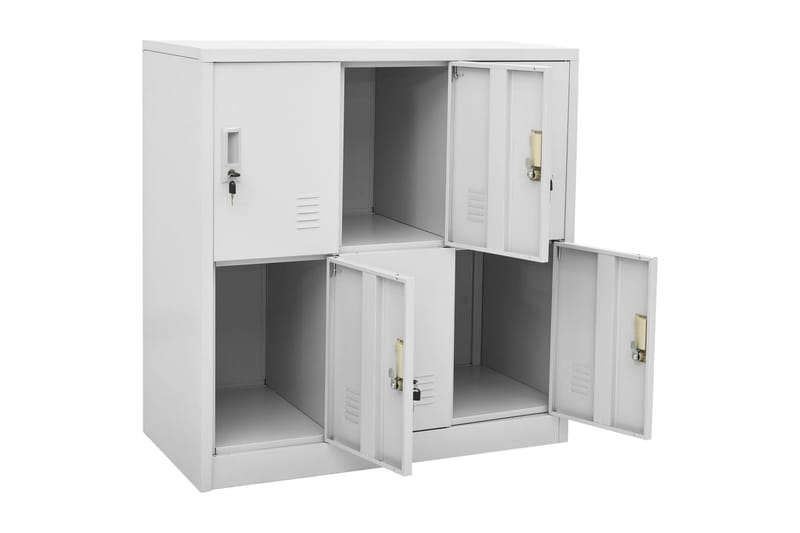 Oppbevaringsskap lysegrå 90x45x92,5 cm stål - Grå - Oppbevaring - Skap - Oppbevaringsskap - Omkledningsskap