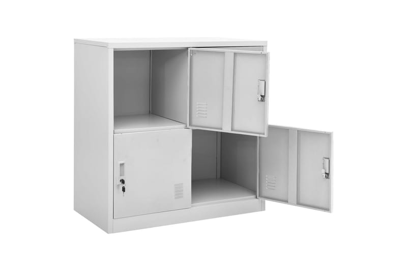 Oppbevaringsskap lysegrå 90x45x92,5 cm stål - Grå - Oppbevaring - Skap - Oppbevaringsskap - Omkledningsskap