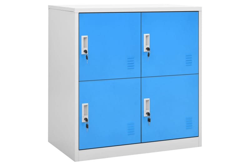Oppbevaringsskap lysegrå og blå 90x45x92,5 cm stål - Grå - Omkledningsskap