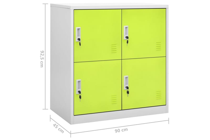 Oppbevaringsskap lysegrå og grønn 90x45x92,5 cm stål - Grå - Omkledningsskap