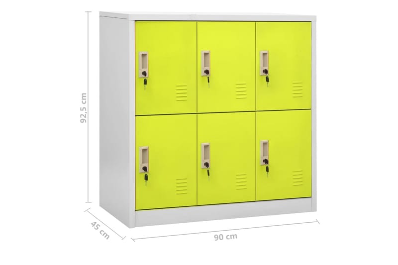 Oppbevaringsskap lysegrå og grønn 90x45x92,5 cm stål - Grå - Oppbevaring - Skap - Oppbevaringsskap - Omkledningsskap