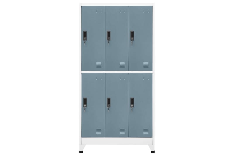 Oppbevaringsskap lysegrå og mørkegrå 90x45x180 cm stål - Grå - Oppbevaring - Skap - Oppbevaringsskap - Omkledningsskap