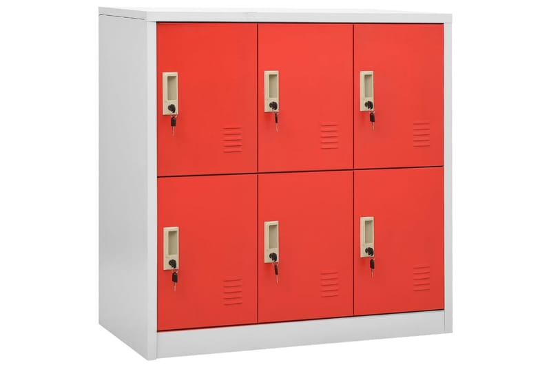 Oppbevaringsskap lysegrå og rød 90x45x92,5 cm stål - Grå - Oppbevaring - Skap - Oppbevaringsskap - Omkledningsskap