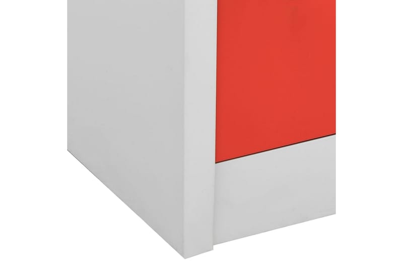 Oppbevaringsskap lysegrå og rød 90x45x92,5 cm stål - Grå - Oppbevaring - Skap - Oppbevaringsskap - Omkledningsskap