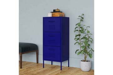 Oppbevaringsskap marineblå 42,5x35x101,5 cm stål - Blå - Oppbevaring - Skap - Oppbevaringsskap - Omkledningsskap