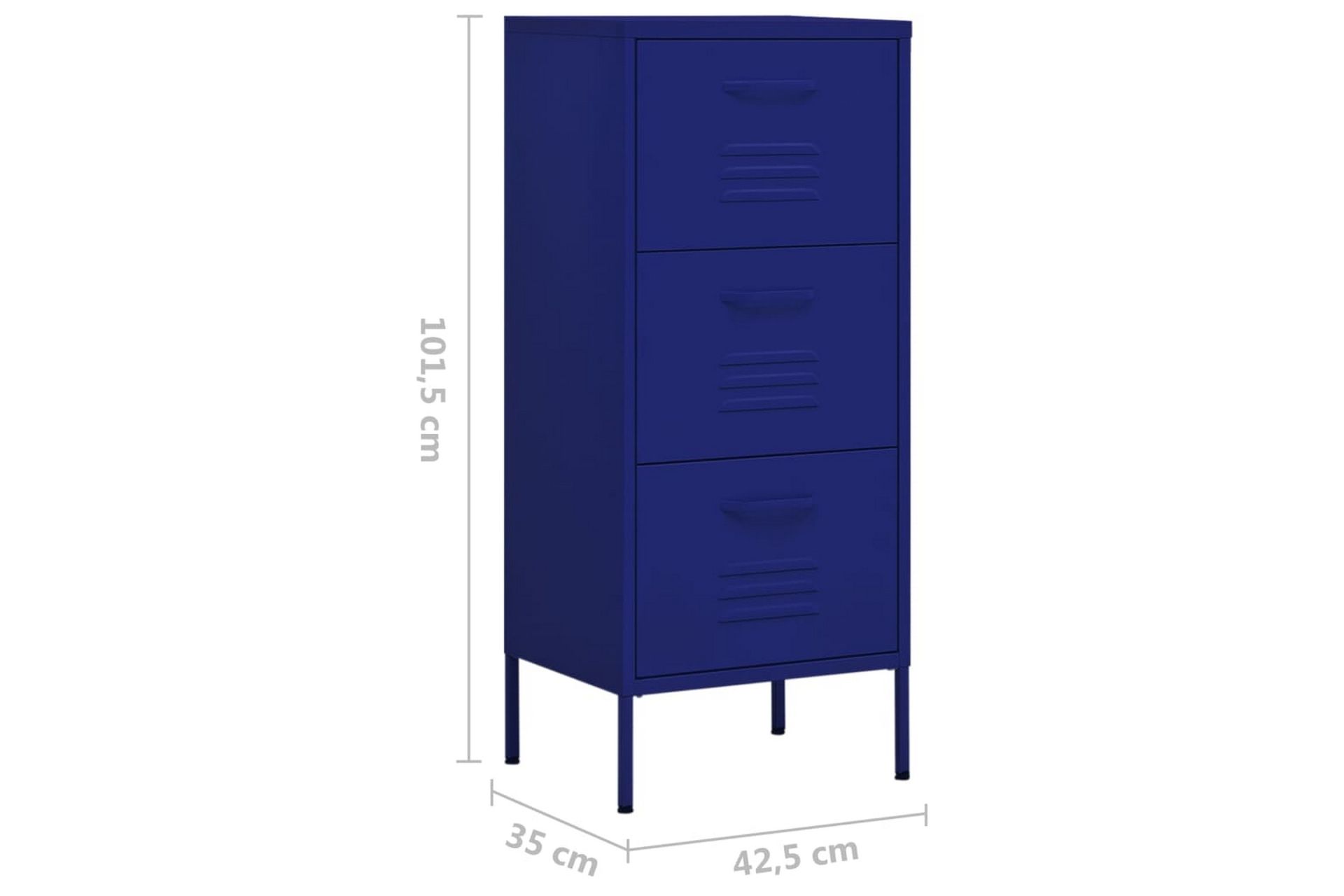 Oppbevaringsskap marineblå 42,5x35x101,5 cm stål - Blå - Oppbevaring - Skap - Oppbevaringsskap - Omkledningsskap