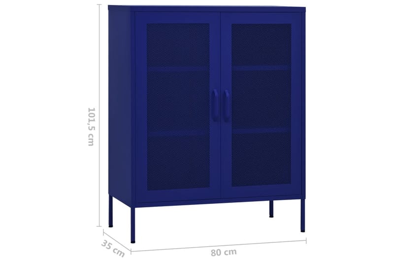 Oppbevaringsskap marineblå 80x35x101,5 cm stål - Blå - Oppbevaring - Skap - Oppbevaringsskap - Omkledningsskap