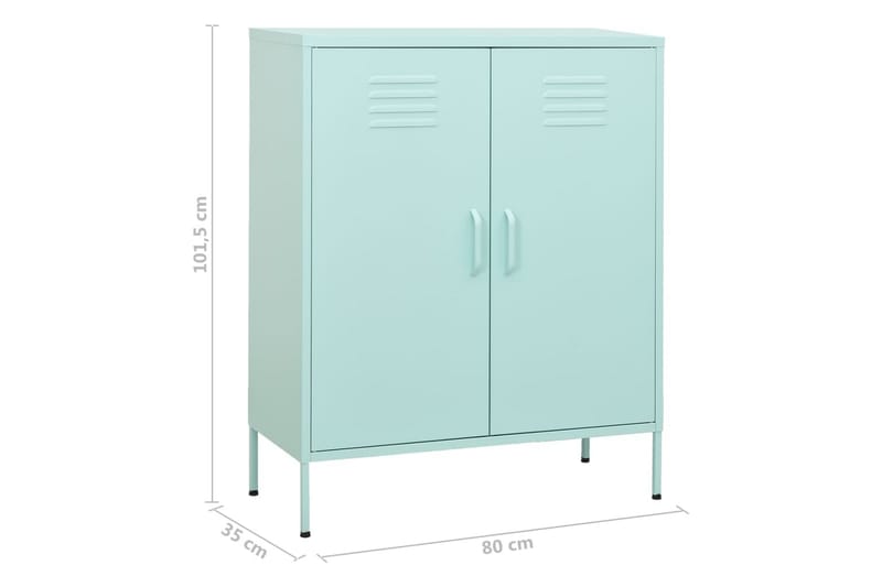 Oppbevaringsskap myntegrønn 80x35x101,5 cm stål - grønn - Oppbevaring - Skap - Oppbevaringsskap - Omkledningsskap