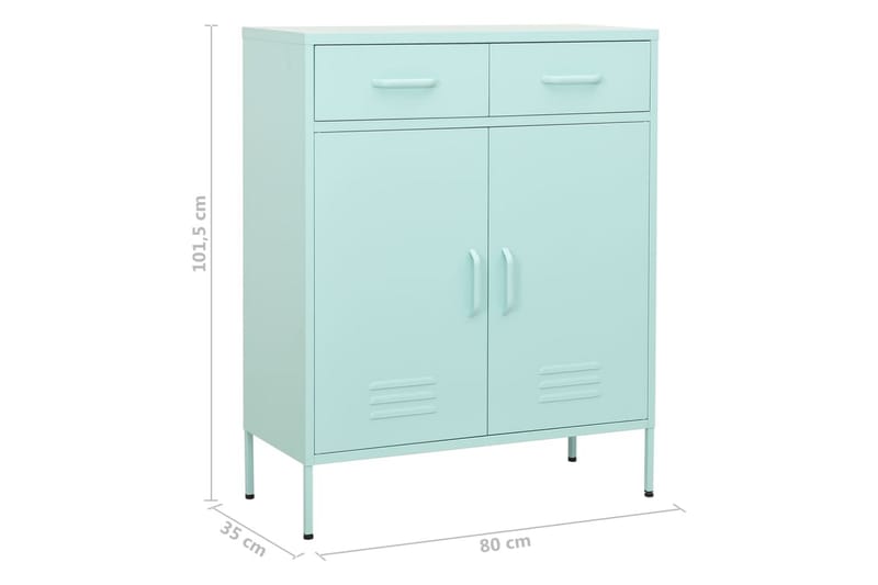 Oppbevaringsskap myntegrønn 80x35x101,5 cm stål - grønn - Oppbevaring - Skap - Oppbevaringsskap - Omkledningsskap
