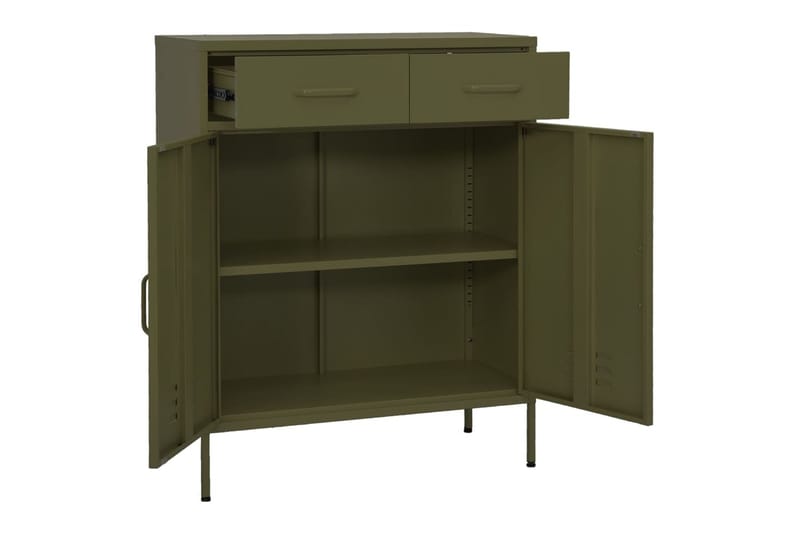 Oppbevaringsskap olivengrønn 80x35x101,5 cm stål - grønn - Oppbevaring - Skap - Oppbevaringsskap - Omkledningsskap