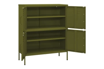Oppbevaringsskap olivengrønn 80x35x101,5 cm stål - grønn - Oppbevaring - Skap - Oppbevaringsskap - Omkledningsskap