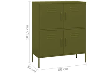 Oppbevaringsskap olivengrønn 80x35x101,5 cm stål - grønn - Oppbevaring - Skap - Oppbevaringsskap - Omkledningsskap