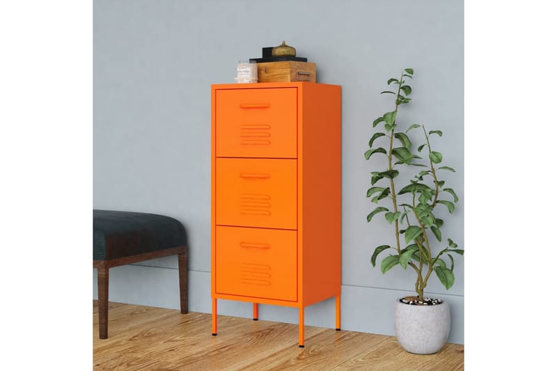 Oppbevaringsskap oransje 42,5x35x101,5 cm stål - Oransj - Omkledningsskap