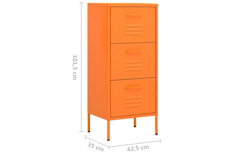 Oppbevaringsskap oransje 42,5x35x101,5 cm stål - Oransj - Oppbevaring - Skap - Oppbevaringsskap - Omkledningsskap