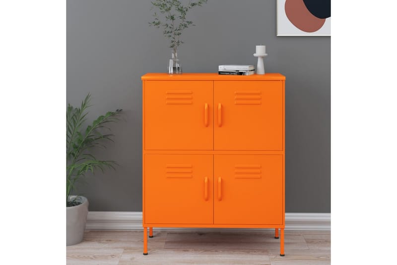 Oppbevaringsskap oransje 80x35x101,5 cm stål - Oransj - Oppbevaring - Skap - Oppbevaringsskap - Omkledningsskap