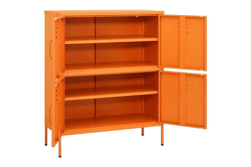 Oppbevaringsskap oransje 80x35x101,5 cm stål - Oransj - Omkledningsskap