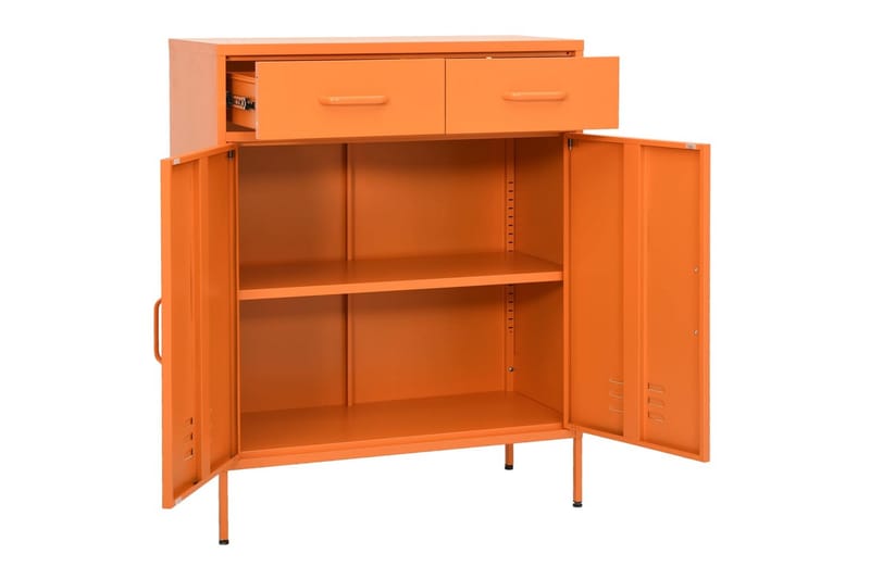 Oppbevaringsskap oransje 80x35x101,5 cm stål - Oransj - Oppbevaring - Skap - Oppbevaringsskap - Omkledningsskap