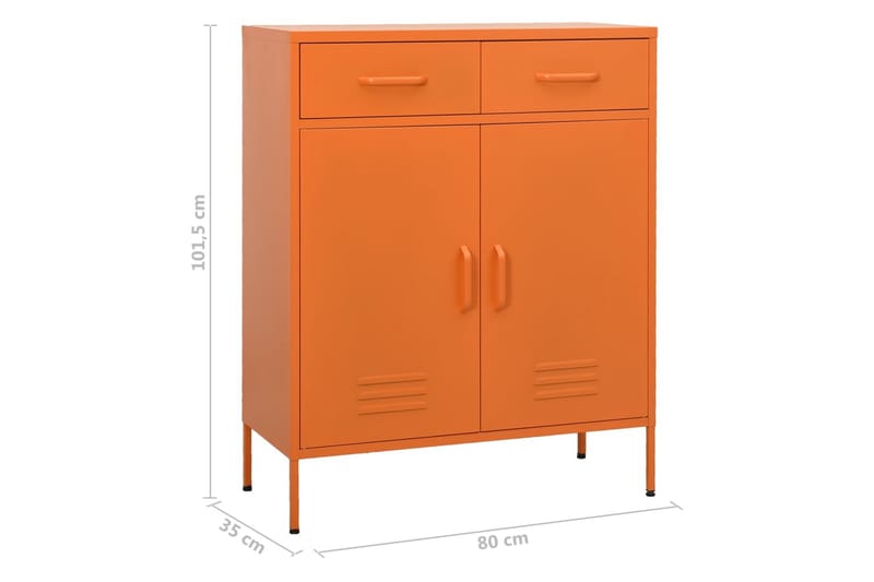Oppbevaringsskap oransje 80x35x101,5 cm stål - Oransj - Oppbevaring - Skap - Oppbevaringsskap - Omkledningsskap
