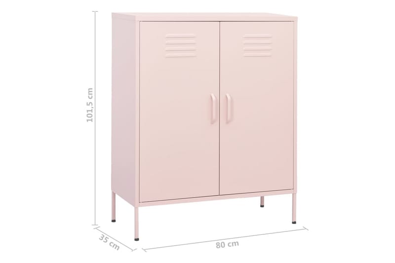 Oppbevaringsskap rosa 80x35x101,5 cm stål - Rosa - Oppbevaring - Skap - Oppbevaringsskap - Omkledningsskap