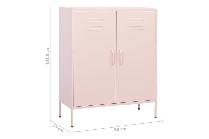 Oppbevaringsskap rosa 80x35x101,5 cm stål - Rosa - Omkledningsskap