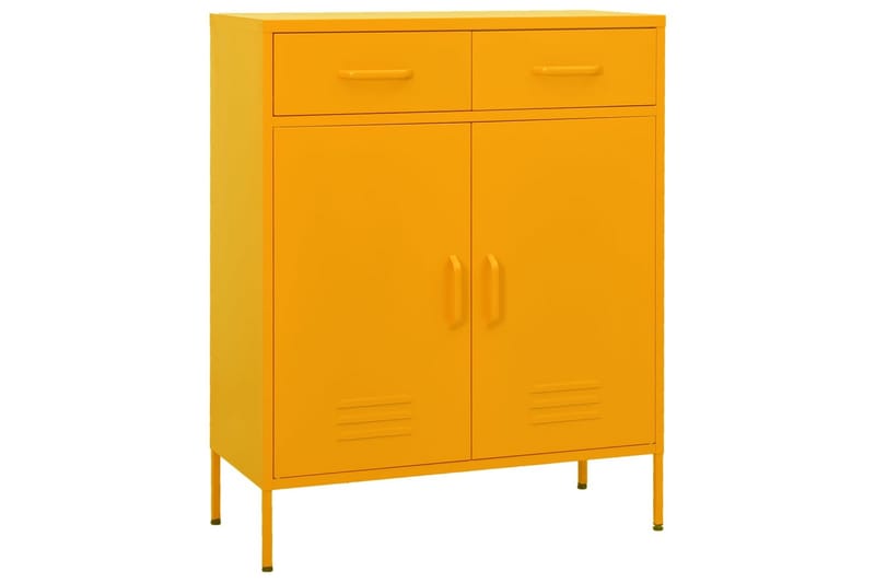 Oppbevaringsskap sennepsgul 80x35x101,5 cm stål - Gul - Oppbevaring - Skap - Oppbevaringsskap - Omkledningsskap