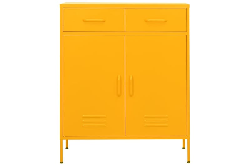 Oppbevaringsskap sennepsgul 80x35x101,5 cm stål - Gul - Oppbevaring - Skap - Oppbevaringsskap - Omkledningsskap
