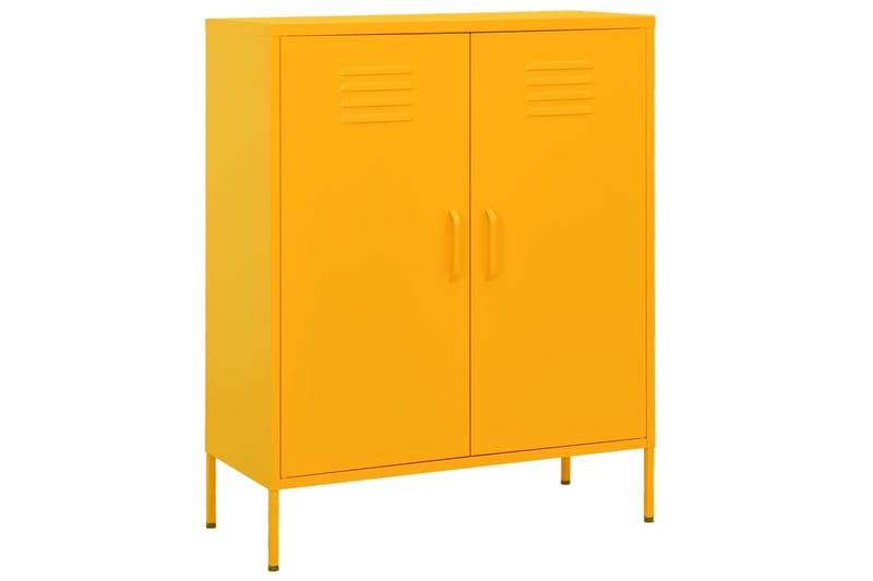 Oppbevaringsskap sennepsgul 80x35x101,5 cm stål - Gul - Oppbevaring - Skap - Oppbevaringsskap - Omkledningsskap