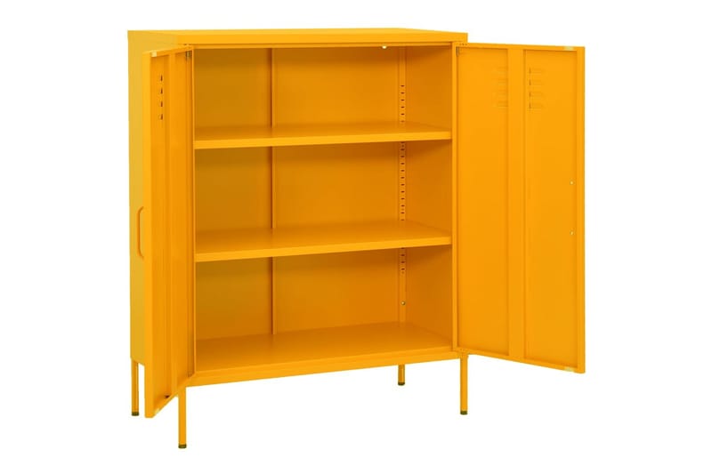 Oppbevaringsskap sennepsgul 80x35x101,5 cm stål - Gul - Oppbevaring - Skap - Oppbevaringsskap - Omkledningsskap