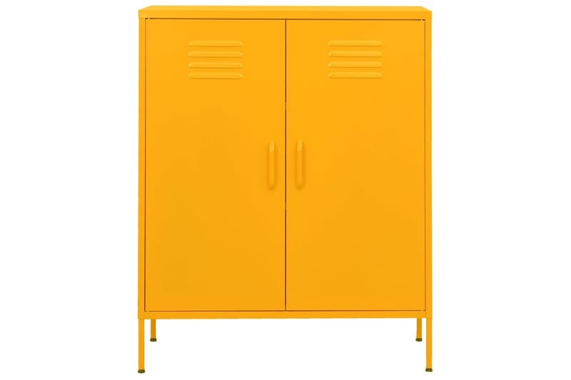 Oppbevaringsskap sennepsgul 80x35x101,5 cm stål - Gul - Oppbevaring - Skap - Oppbevaringsskap - Omkledningsskap