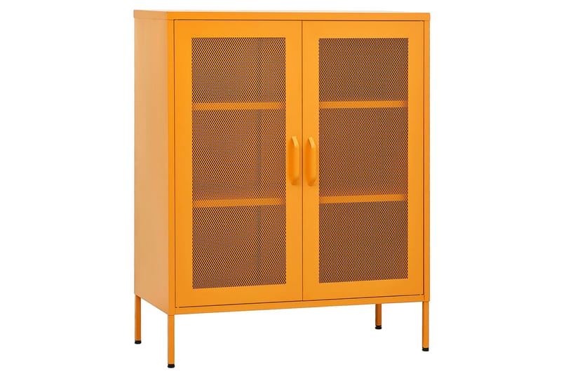 Oppbevaringsskap sennepsgul 80x35x101,5 cm stål - Gul - Oppbevaring - Skap - Oppbevaringsskap - Omkledningsskap