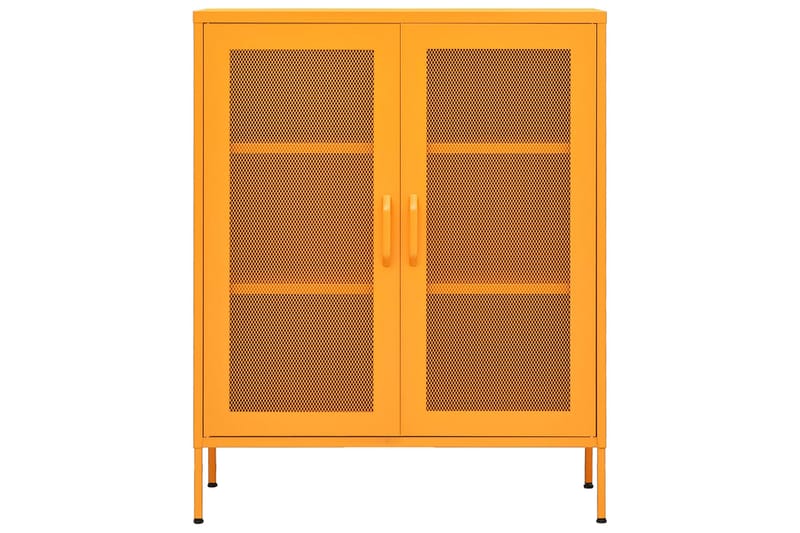 Oppbevaringsskap sennepsgul 80x35x101,5 cm stål - Gul - Oppbevaring - Skap - Oppbevaringsskap - Omkledningsskap