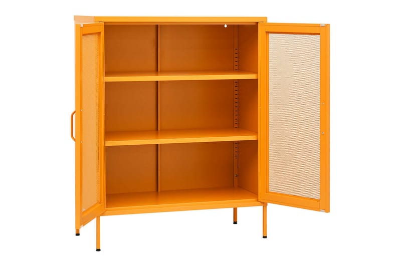 Oppbevaringsskap sennepsgul 80x35x101,5 cm stål - Gul - Oppbevaring - Skap - Oppbevaringsskap - Omkledningsskap