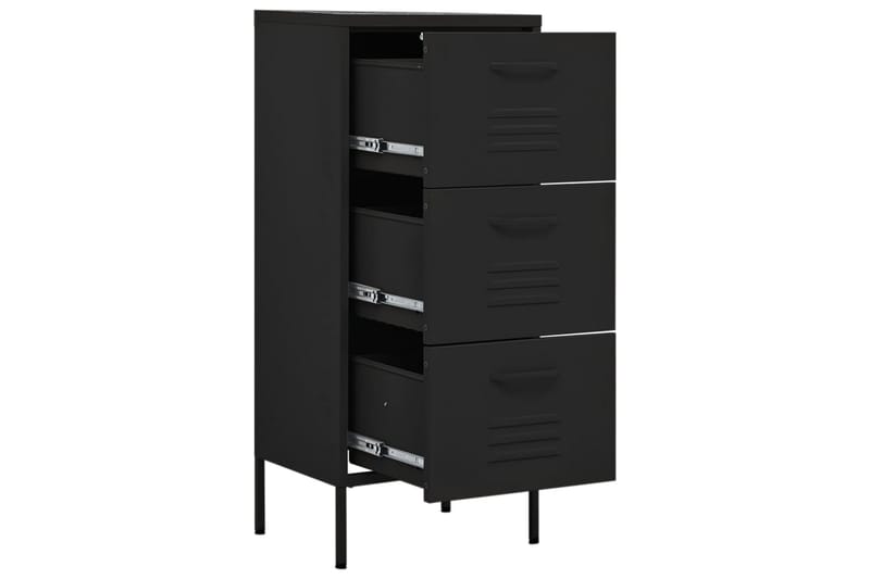 Oppbevaringsskap svart 42,5x35x101,5 cm stål - Svart - Oppbevaring - Skap - Oppbevaringsskap - Omkledningsskap