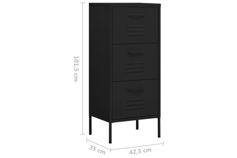 Oppbevaringsskap svart 42,5x35x101,5 cm stål - Svart - Oppbevaring - Skap - Oppbevaringsskap - Omkledningsskap