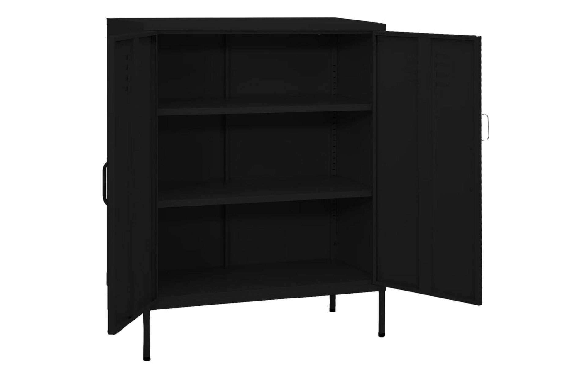 Oppbevaringsskap svart 80x35x101,5 cm stål - Svart - Oppbevaring - Skap - Oppbevaringsskap - Omkledningsskap
