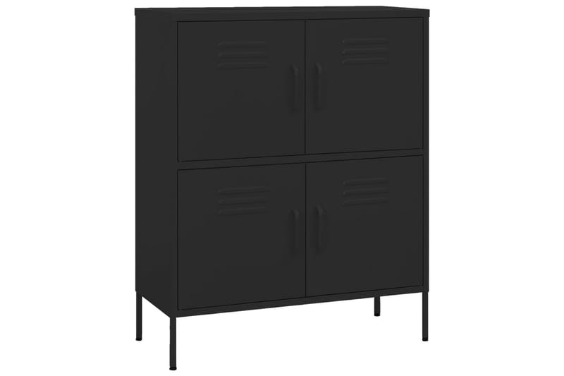 Oppbevaringsskap svart 80x35x101,5 cm stål - Svart - Oppbevaring - Skap - Oppbevaringsskap - Omkledningsskap
