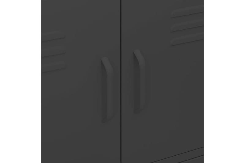 Oppbevaringsskap svart 80x35x101,5 cm stål - Svart - Oppbevaring - Skap - Oppbevaringsskap - Omkledningsskap