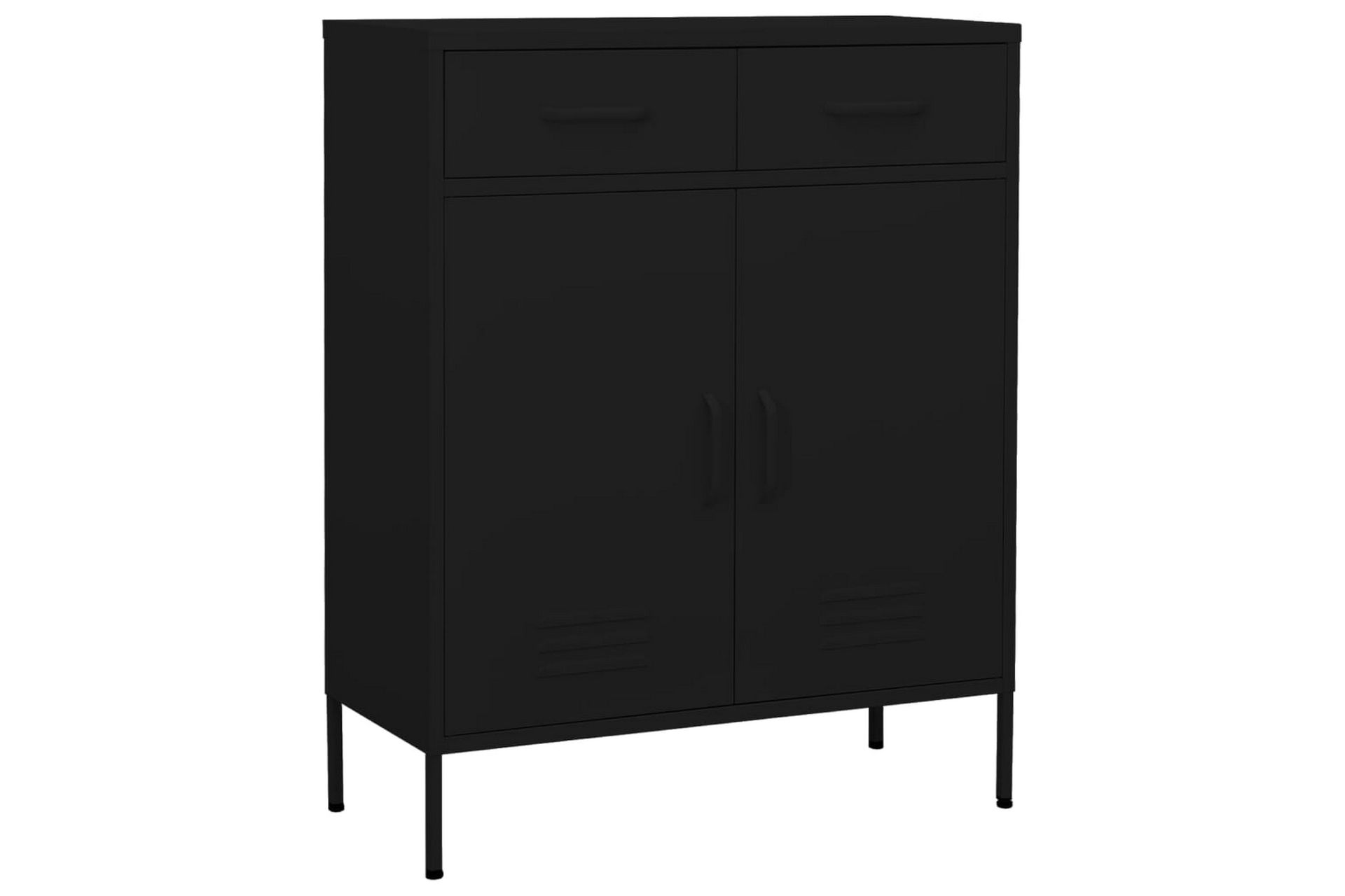 Oppbevaringsskap svart 80x35x101,5 cm stål - Svart - Oppbevaring - Skap - Oppbevaringsskap - Omkledningsskap