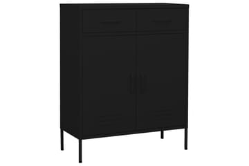 Oppbevaringsskap svart 80x35x101,5 cm stål - Svart - Oppbevaring - Skap - Oppbevaringsskap - Omkledningsskap