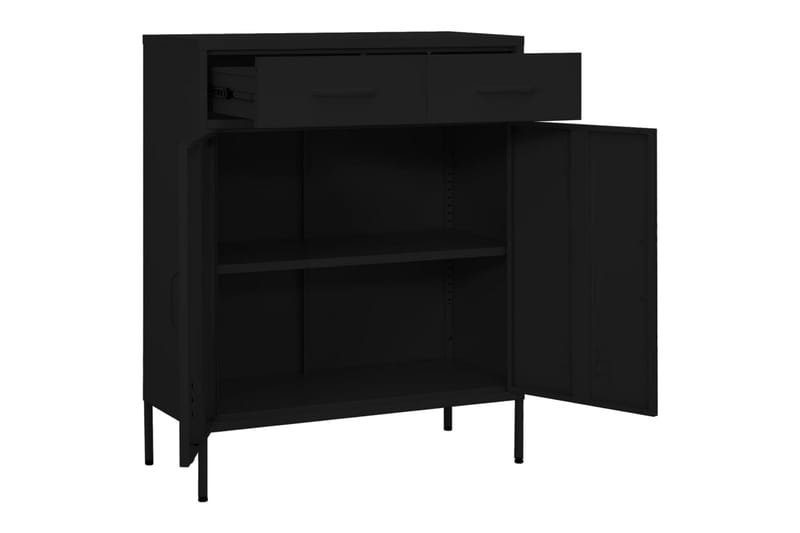 Oppbevaringsskap svart 80x35x101,5 cm stål - Svart - Oppbevaring - Skap - Oppbevaringsskap - Omkledningsskap