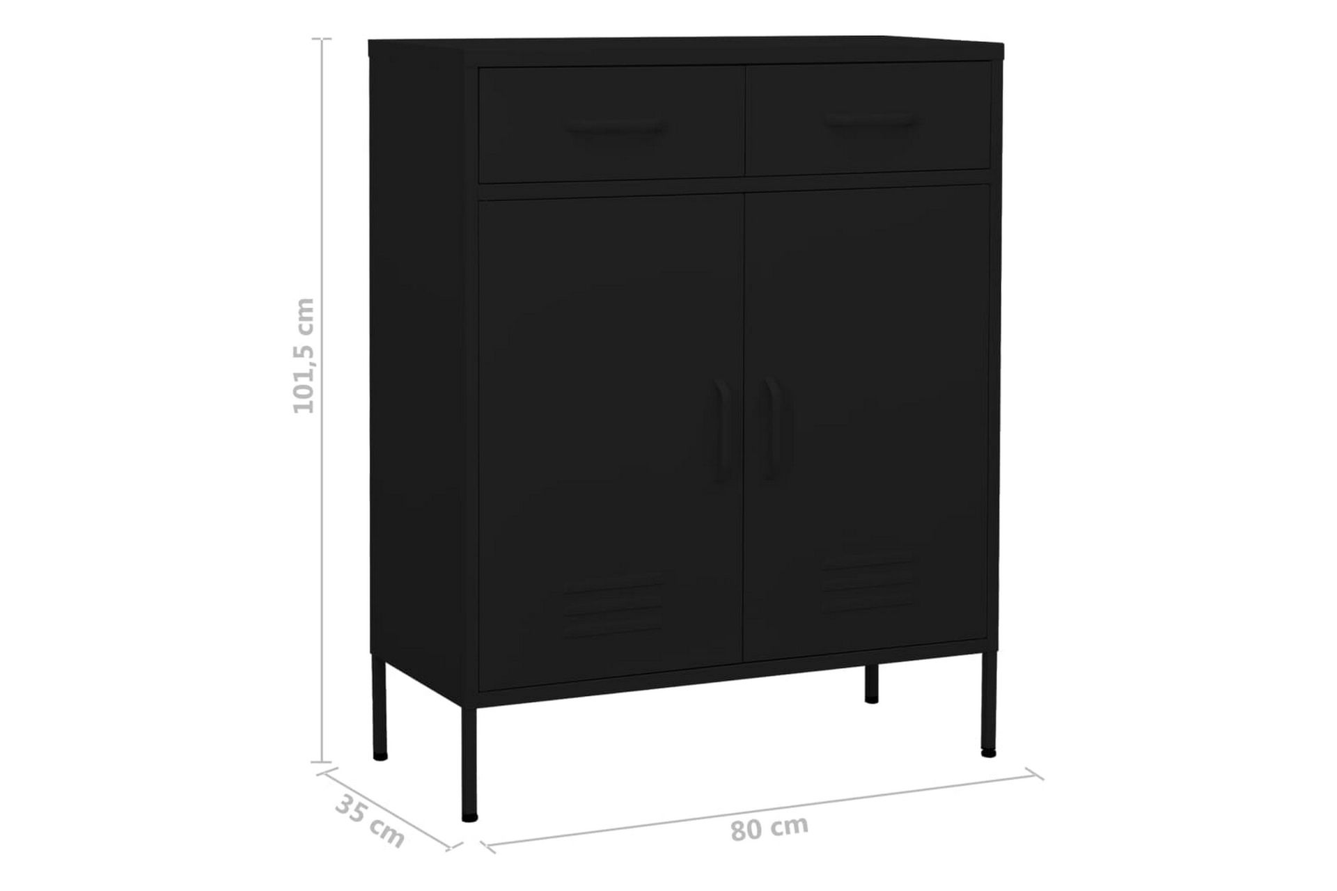 Oppbevaringsskap svart 80x35x101,5 cm stål - Svart - Oppbevaring - Skap - Oppbevaringsskap - Omkledningsskap