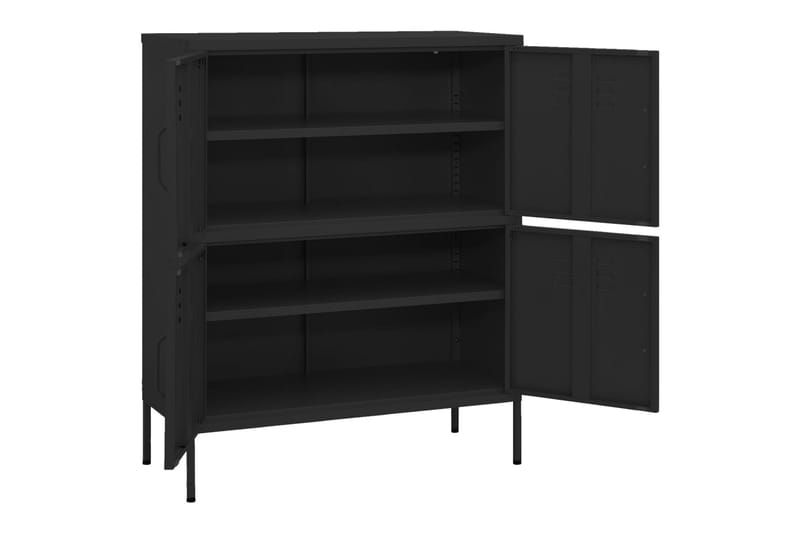 Oppbevaringsskap svart 80x35x101,5 cm stål - Svart - Oppbevaring - Skap - Oppbevaringsskap - Omkledningsskap