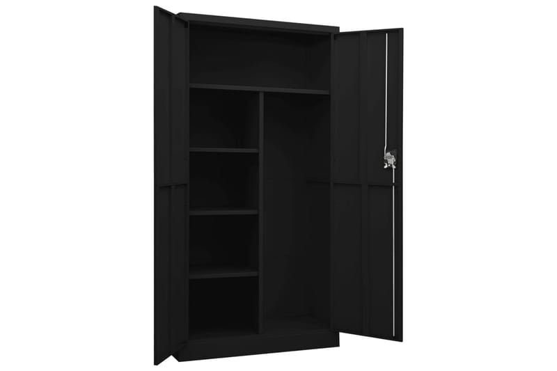 Oppbevaringsskap svart 90x40x180 cm stål - Svart - Oppbevaring - Skap - Oppbevaringsskap - Omkledningsskap