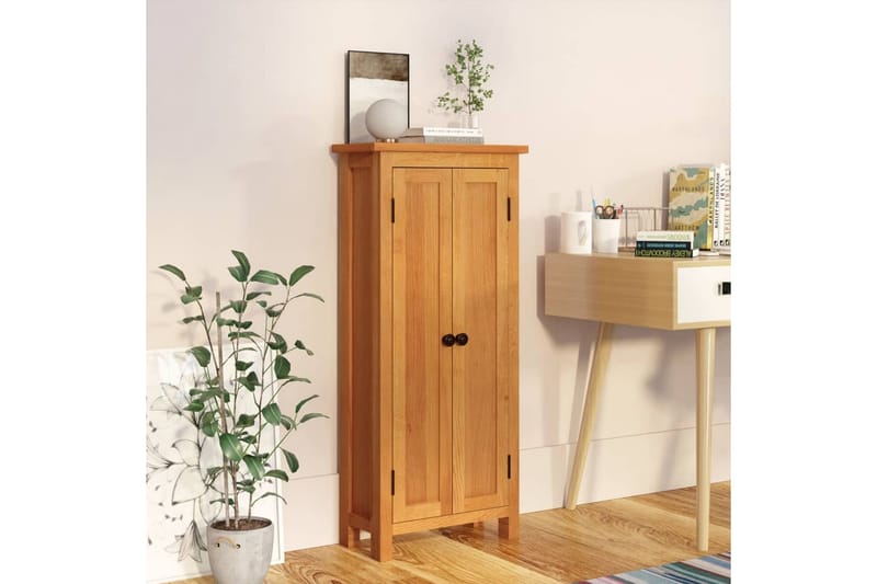 Oppbevaringsskap 50x22x110 cm heltre eik - Brun - Oppbevaring - Skap - Oppbevaringsskap - Omkledningsskap
