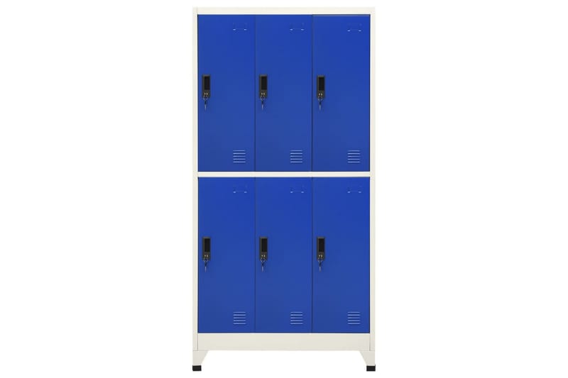 Oppbevaringsskap grå og blå 90x45x180 cm stål - Grå - Omkledningsskap