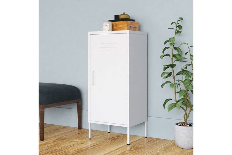 Oppbevaringsskap hvit 42,5x35x101,5 cm stål - Hvit - Oppbevaring - Skap - Oppbevaringsskap - Omkledningsskap