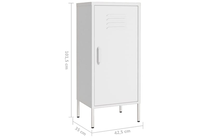 Oppbevaringsskap hvit 42,5x35x101,5 cm stål - Hvit - Oppbevaring - Skap - Oppbevaringsskap - Omkledningsskap